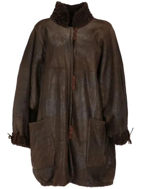 A.N.G.E.L.O. Vintage Cult 1980s pre-owned shearling-collar coat Brown ANG780SL