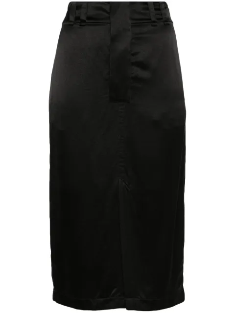 Saint Laurent silk midi skirt Black 785399Y001W1000