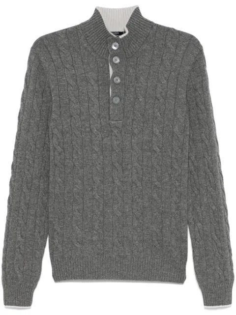 Barba cable-knit sweater Grey KNITWEAR1967223551