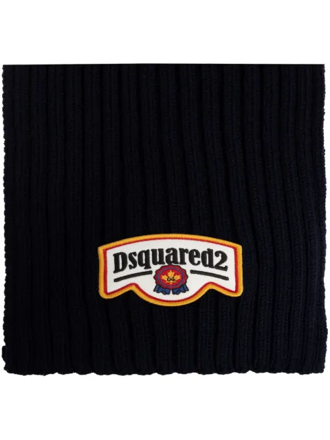 DSQUARED2 logo-patch scarf Blue KNM018401W00001