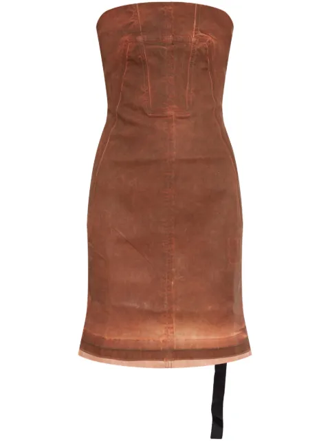 Rick Owens DRKSHDW strapless denim dress Orange DS02D2501HSCF