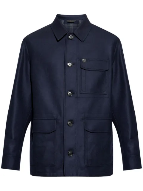 Brioni buttoned wool jacket Blue SGPQ0LOCA45