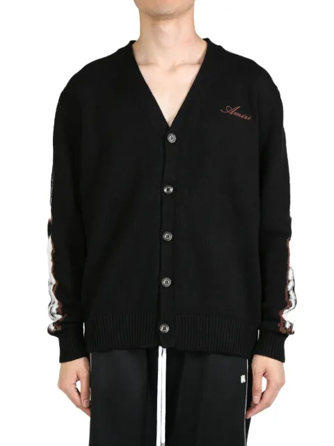 AMIRI Leopard Bones cardigan Black AMKNCD1035