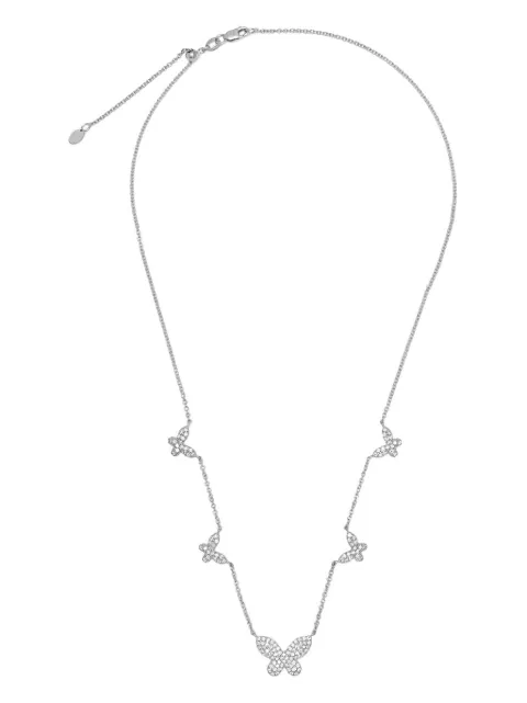 Jewels Aficionado 18kt white gold Butterfly diamond necklace Silver JAN15DWG