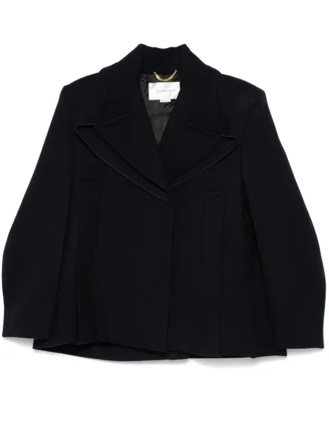 Victoria Beckham pointed-shoulder peacoat Blue 1424WCT005790A