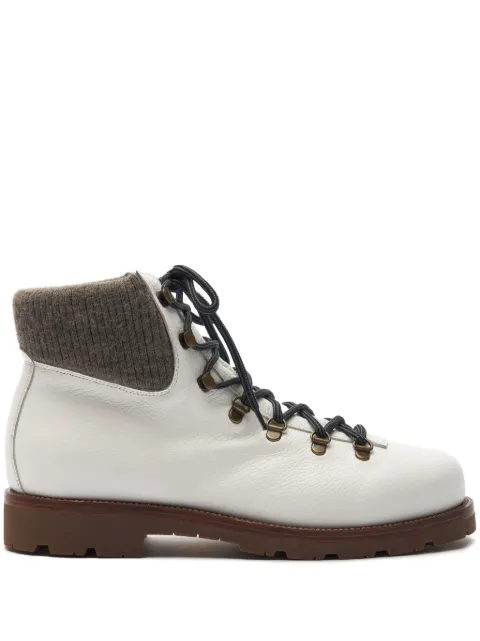 Scarosso lace-up leather boots White EDMUNDBOOTWHIWOOL