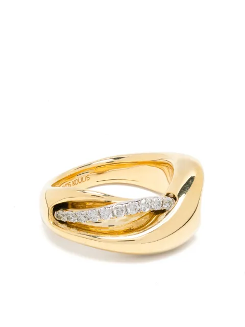 Nikos Koulis 18kt yellow gold Interwoven diamond ring Gold NRG16181Y