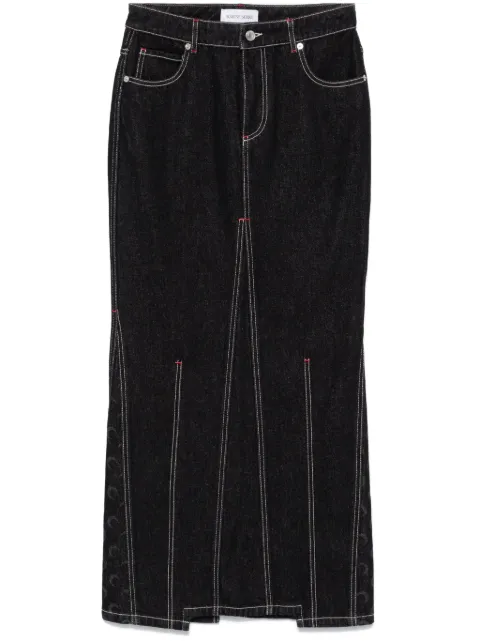 Marine Serre Crescent-Moon maxi skirt Black WSK074ARDEN0001
