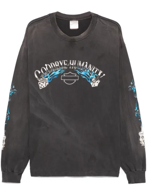 SAINT MXXXXXX slogan-print T-shirt Black SMYS10000013