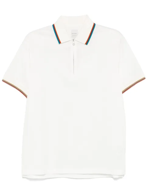 Paul Smith stripe-trim cotton polo shirt White M1R487YL00089