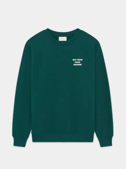 Drôle De Monsieur slogan-print sweatshirt Green ESW149CO127