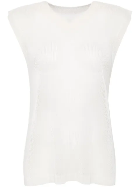 Pleats Please Issey Miyake Tatami July tank top White PP48FK362