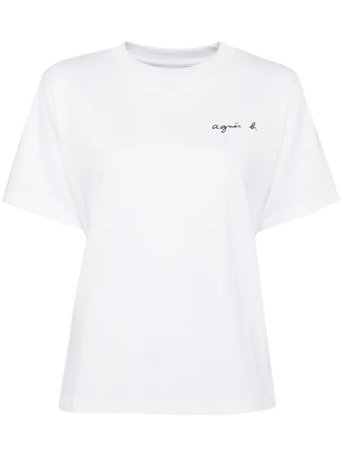 agnès b. logo-print cotton T-shirt White EAT5S179
