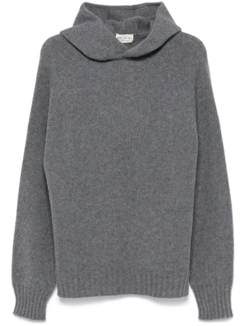 Ma'ry'ya ribbed-knit hoodie Grey YNK043