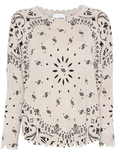kujten bandana-print sweater Neutrals F2500