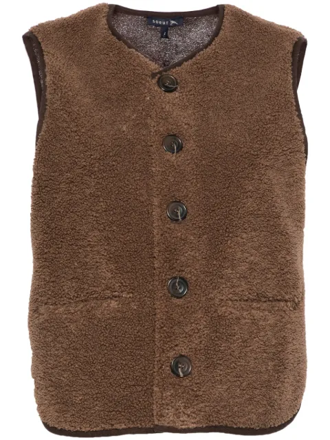 Soeur V-neck faux-shearling vest Brown BLS0701FUSIL