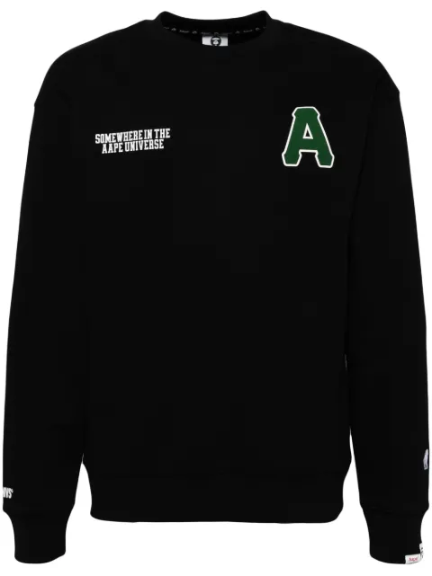 AAPE BY *A BATHING APE® logo crew neck sweatshirt Black ASWB336XXN