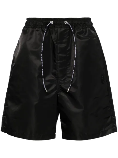 A BATHING APE® logo-embroidered relaxed-fit shorts Black 001SPK801301M