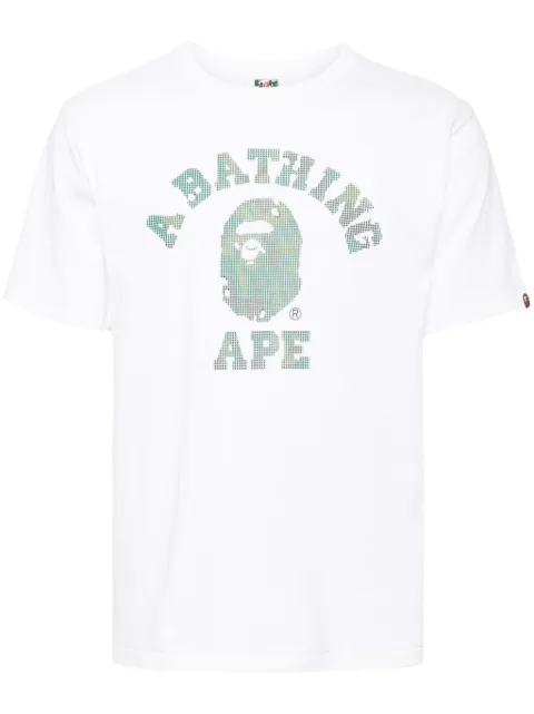 A BATHING APE® logo print T-shirt White 001TEK801039M