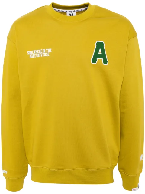 AAPE BY *A BATHING APE® logo crew neck sweatshirt Yellow ASWB336XXN