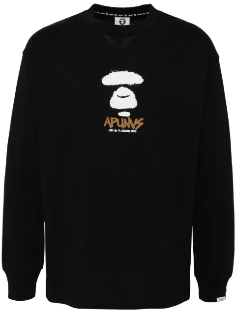 AAPE BY *A BATHING APE® moonface logo T-shirt Black ALT1560XXN