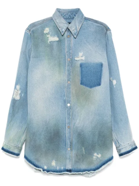EGONlab. distressed shirt Blue AW24SH003