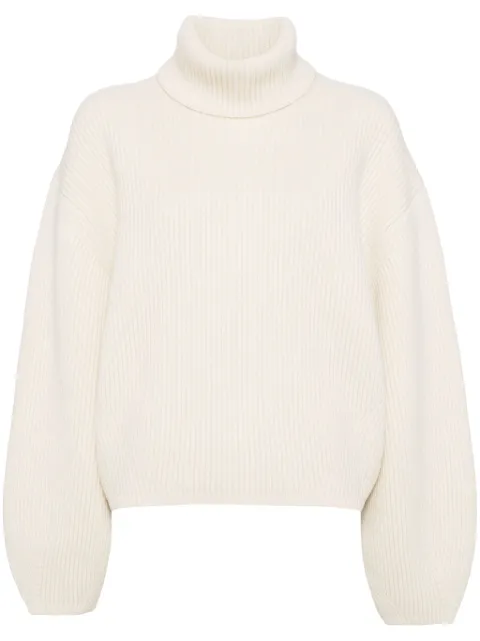 TOTEME ribbed turtleneck top Neutrals 244WRT0394YA0110059