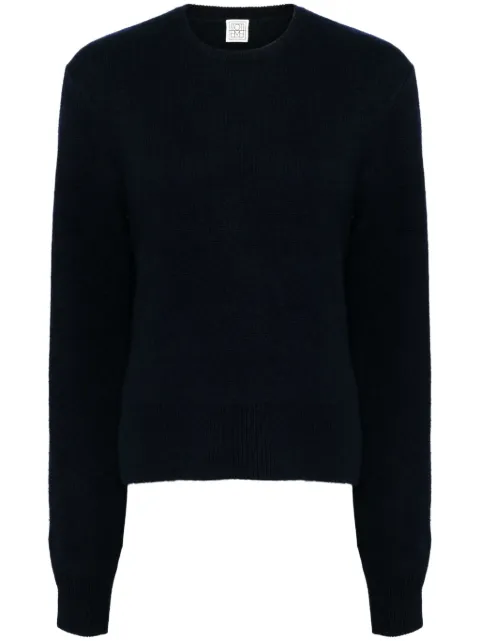 TOTEME cropped crew neck jumper Blue 244WRT0404YA0126016