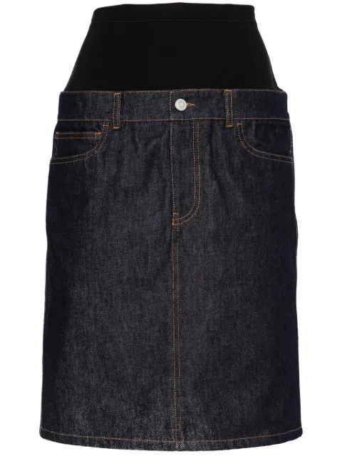 Coperni hybrid denim midi skirt Blue COPJ62F2011