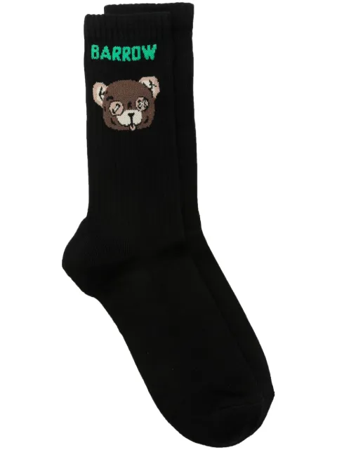 BARROW teddy bear-print socks Black F4BWUASO023