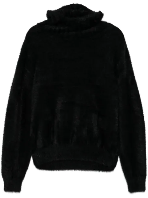 Charles Jeffrey Loverboy Fluffy Ears Balaclava jumper Black 041090801