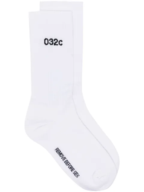 032c embroidered-motif socks White F24UUK3911100W