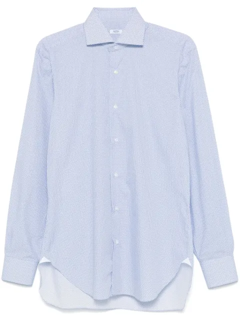 Barba patterned-jacquard shirt Blue D2U13P0144008U