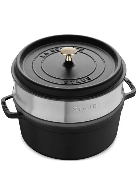 Staub cast iron casserole with steaming basket (24cm) Black 1009750