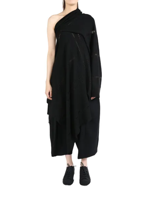 Yohji Yamamoto off-shoulder asymmetric pullover Black FOK38997