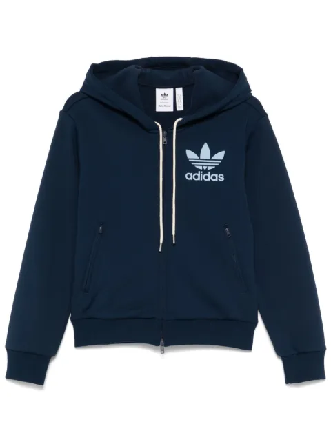 adidas x Wales Bonner logo-flocked hoodie Blue JJ2939