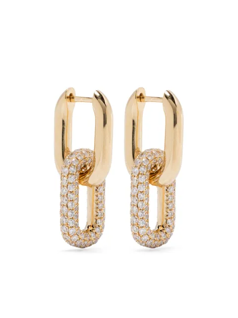 SHAY 18K yellow gold mini double partial diamond earrings Gold 107618SE432