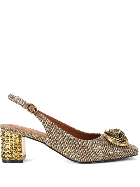 Kurt Geiger London Chelsea crystal-embellished slingback pumps Neutrals 3415040609