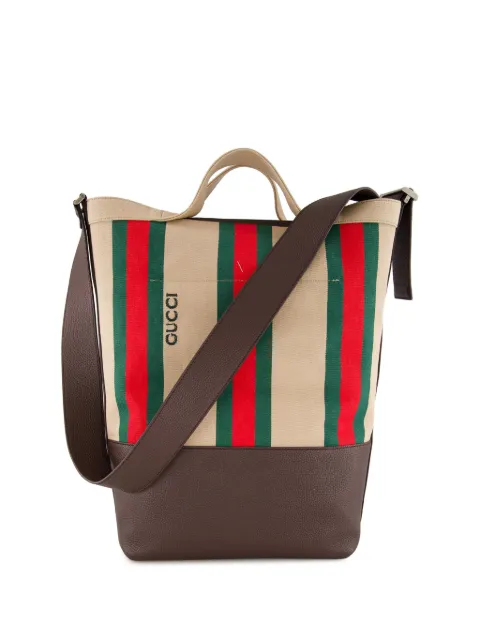 Gucci large Web-stripe tote bag Brown 795816FADNF