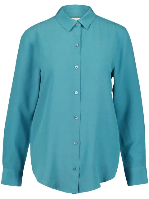 PAULA silk crepe shirt Blue AMETISTA14