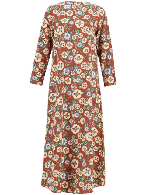 PAULA printed silk midi dress Red GRAY4