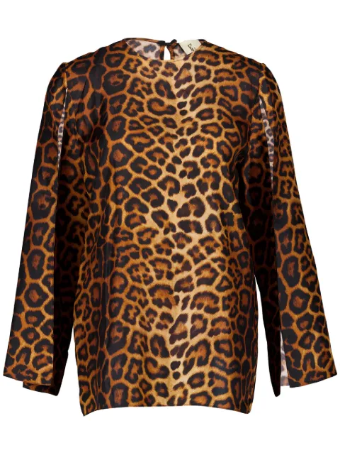 PAULA printed silk blouse Brown ACORUS