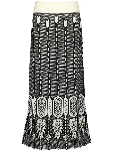 Johanna Ortiz Energy Matrix midi skirt Black PT02322