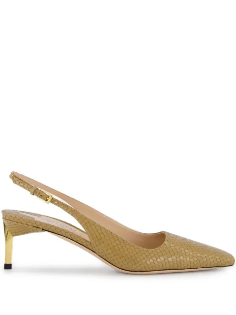 TOM FORD snake-embossed slingback pumps Neutrals W3417LCL431G
