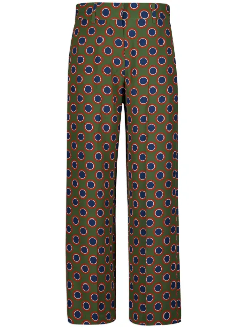 PAULA printed silk trousers Green SONIA7