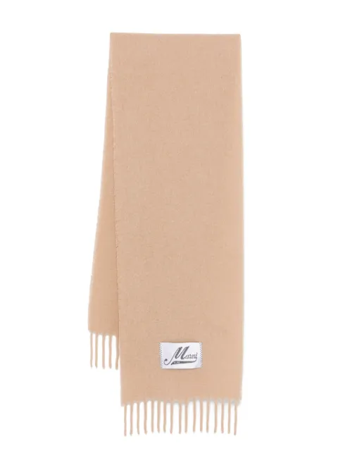 Marni logo-patch scarf Neutrals SCMC0059Y0UTW91800M02