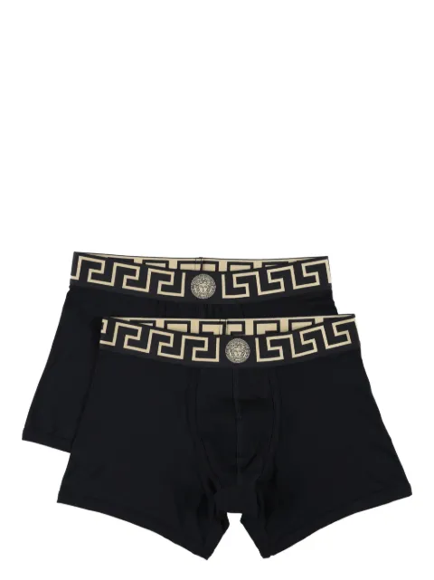 Versace Greca border long trunks 2-pack Black AU101921A10011