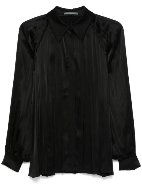 Alberta Ferretti pleated satin shirt Black A02056619