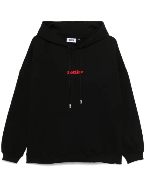 GCDS Hotline-embroidered hoodie Black A2CM1908JG1