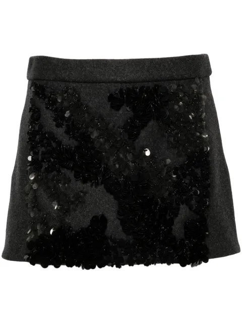 Plan C sequined mélange-effect mini skirt Grey GOCAF01CR0TW047